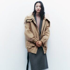 ZARA OVERSIZED COTTON PARKA 2205|303 SIZE S NEW WITH TAGS